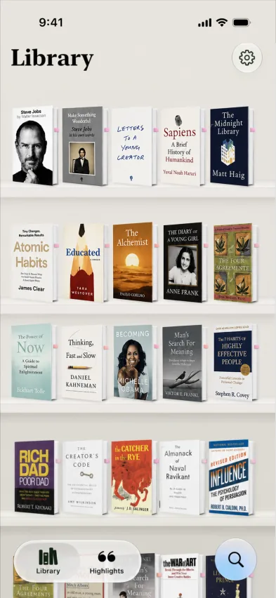 Readmate library screen with books synced from WeRead