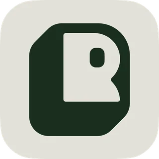 Readmate app icon with a dark green book mark on a paper-colored background
